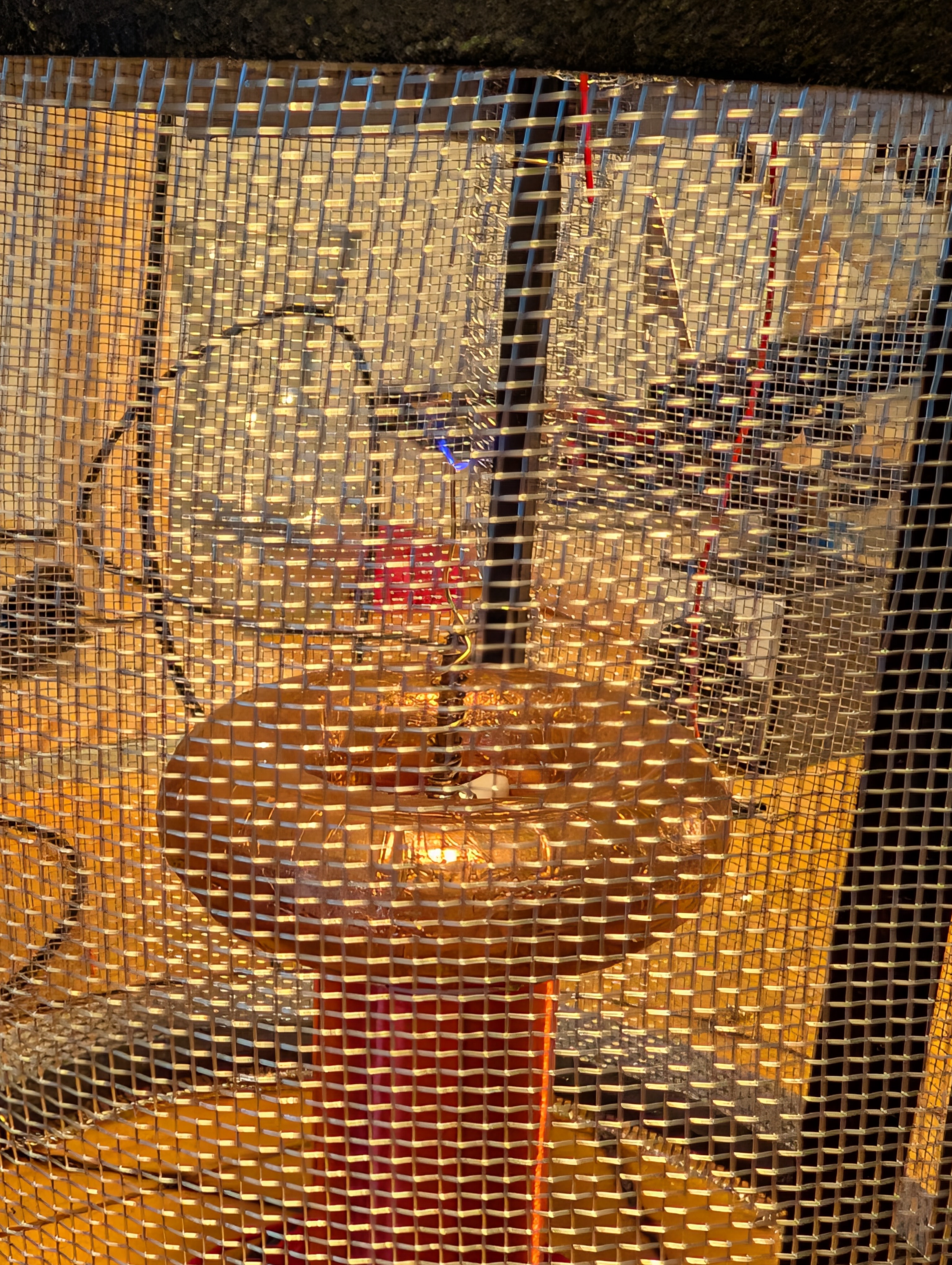 a very small corona discharge from the top of a tesla coil