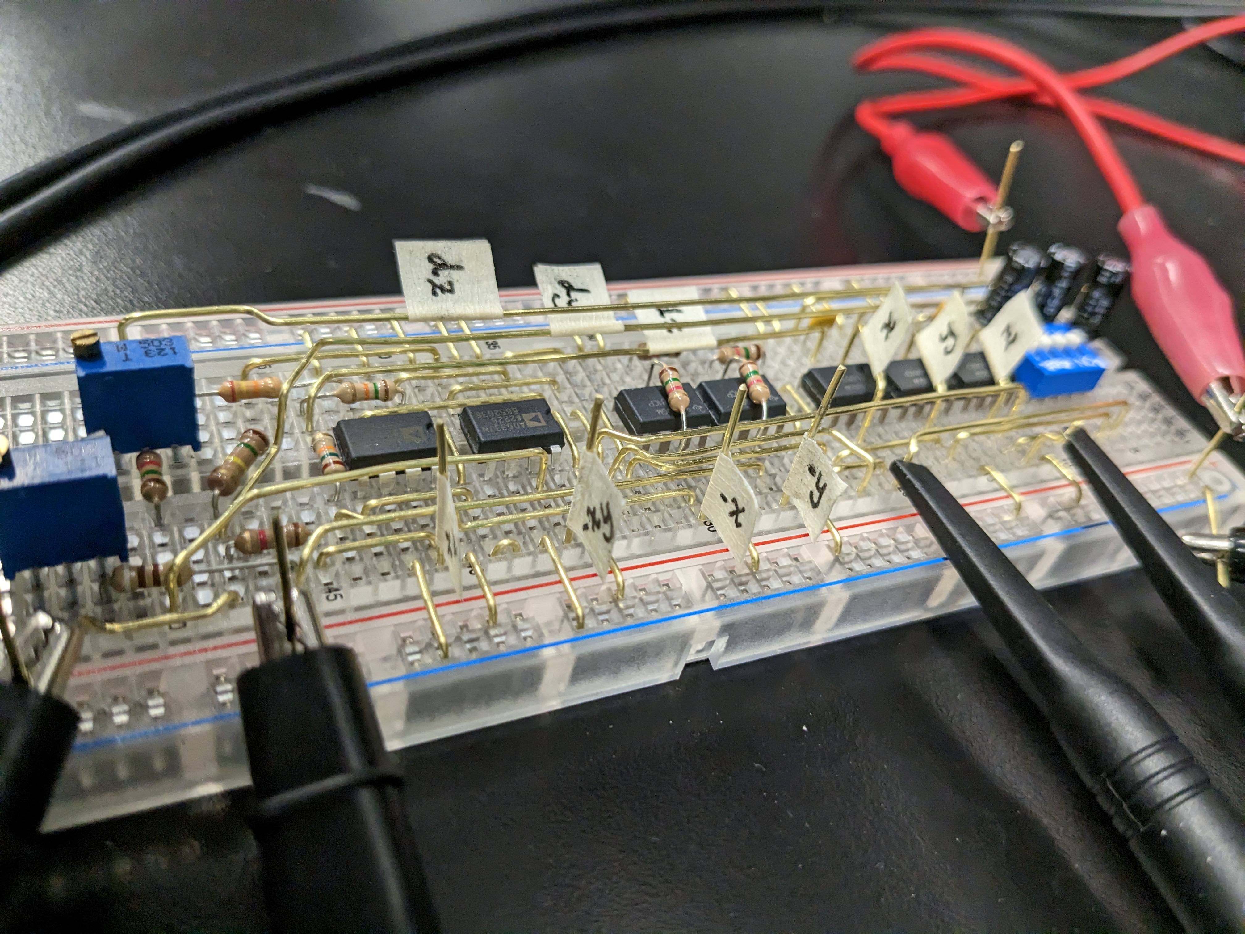 a breadboarded analog computer